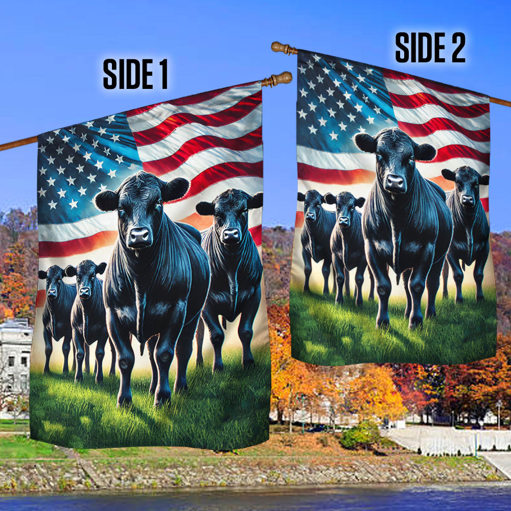 Black Angus Cattle American Flag, Farm Flag – Flagwix
