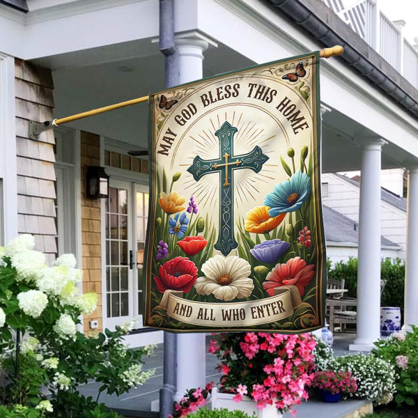 FLAGWIX  May God Bless This Home And All Who Enter Flag