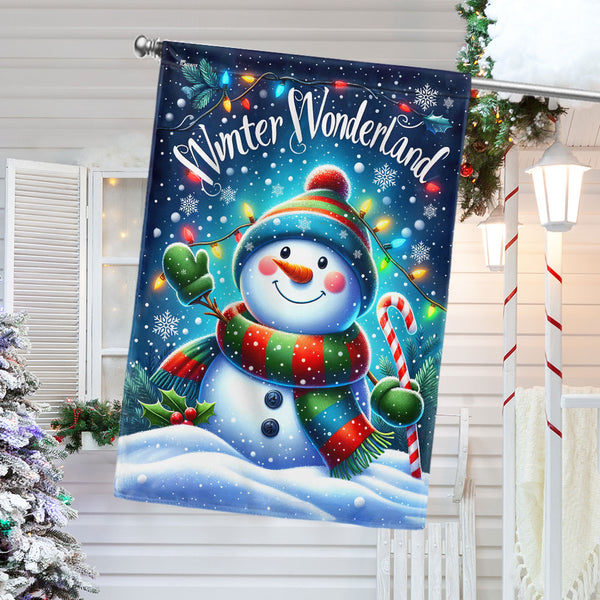 Snowman Flag Let It Snow Winter Wonderland Christmas Flag TQN2003F