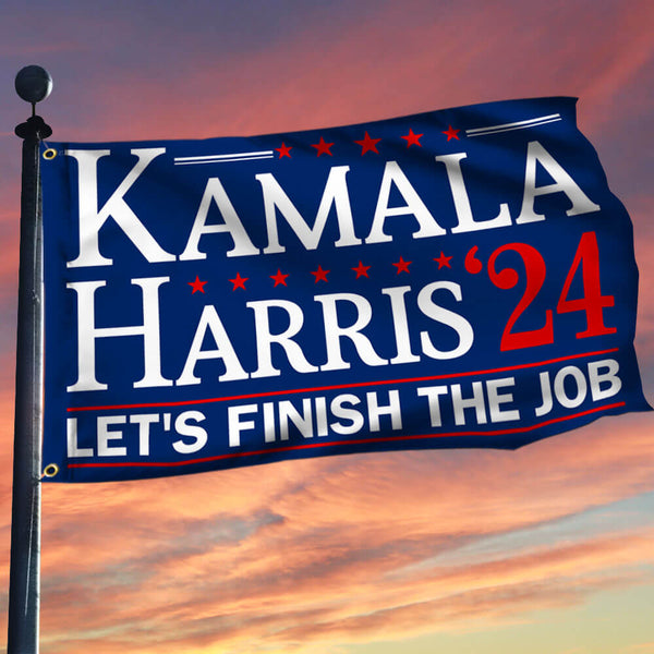 Kamala Harris'24 Let's Finish The Job Grommet Flag