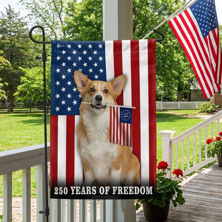 Dog American Flag, 250 Years of Freedom Corgi Dog US Flag – Flagwix