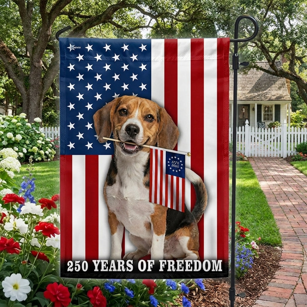Dog American Flag, 250 Years of Freedom Beagle Dog US Flag – Flagwix