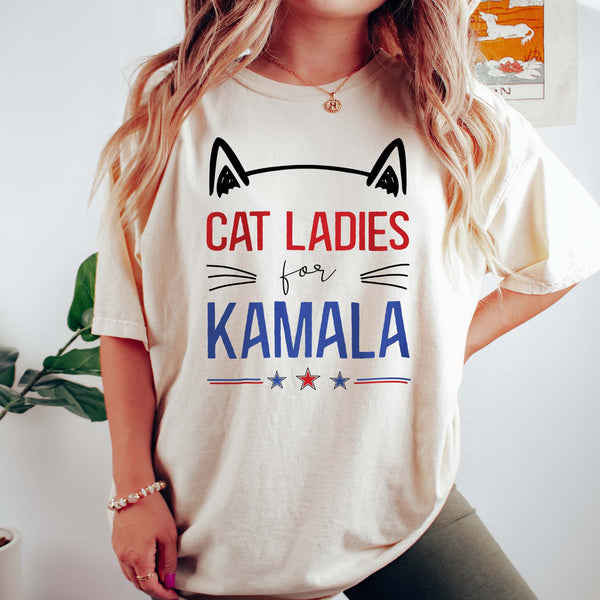 Kamala Harris Cat Ladies for Kamala Comfort Color T-Shirt