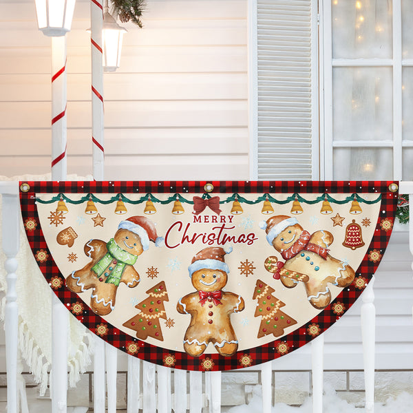 Gingerbread Christmas Non-Pleated Fan Flag MLN4176FL