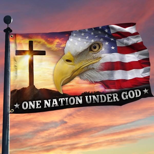 One Nation Under God Grommet Flag