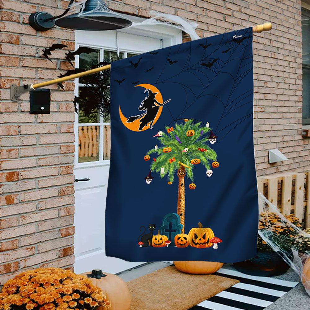 Halloween Witchcraft Pumpkins Palm Tree South Carolina Flag 3-Day