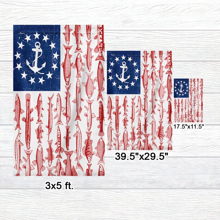 Fish American Flag – Nautical Fishing Flag for Boats & Outdoor Display – Flagwix