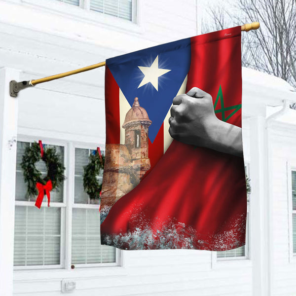 Moroccan Flag Puerto Rican Moroccan Flag