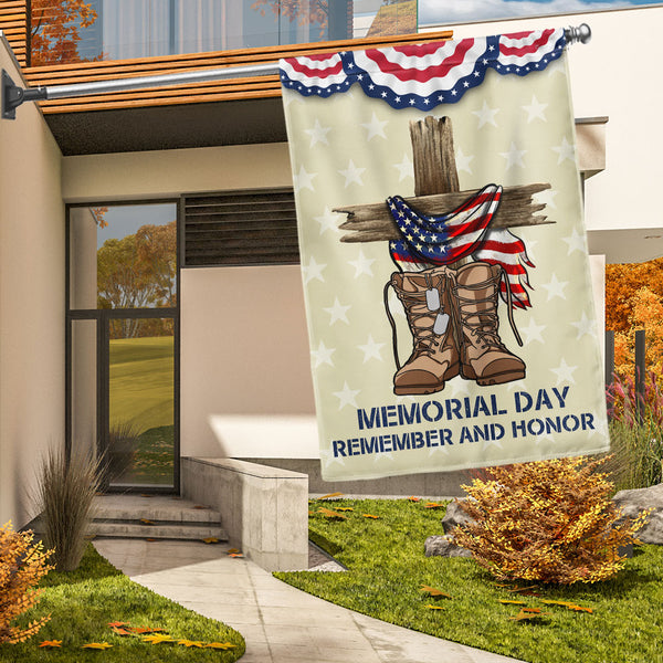 Memorial Day Flag Remember And Honor Patriotic Flag TQN1009Fv2