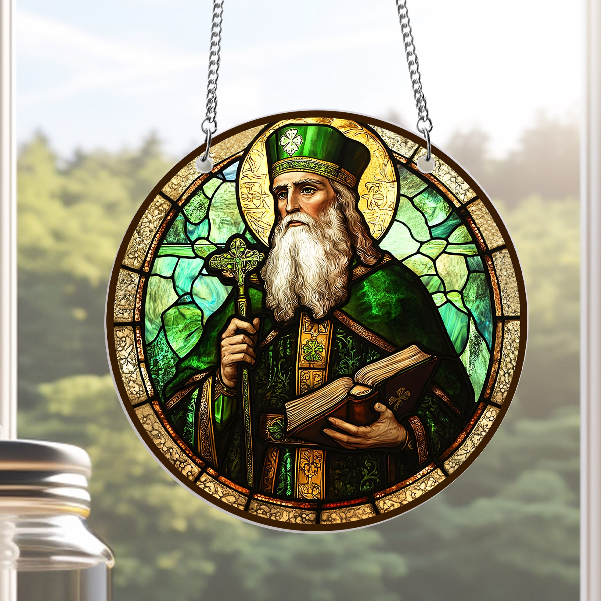 Saint Patrick St. Patrick's Day Suncatcher Acrylic Hanging Sign MLN500 ...