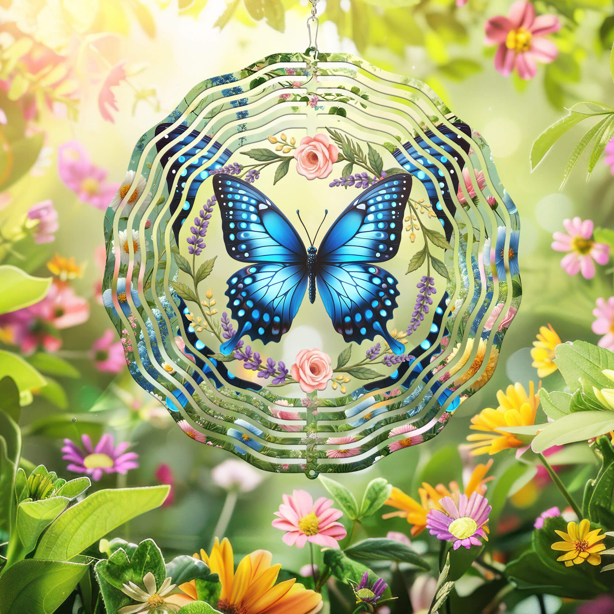 Spring Spinner Button Spring Floral Butterfly Wind Spinner 3-Day Shipping – Flagwix