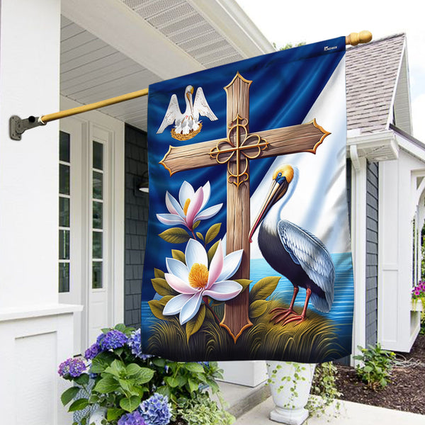 FLAGWIX Louisiana Christian Cross Flag TQN2689F