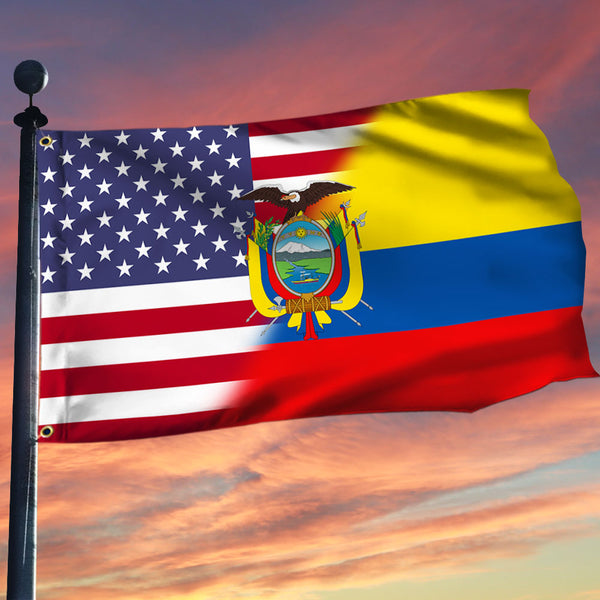 Ecuador And USA  Grommet Flag American Ecuadorian