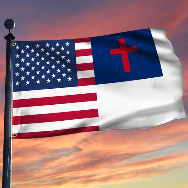 Christian And American Grommet Flag