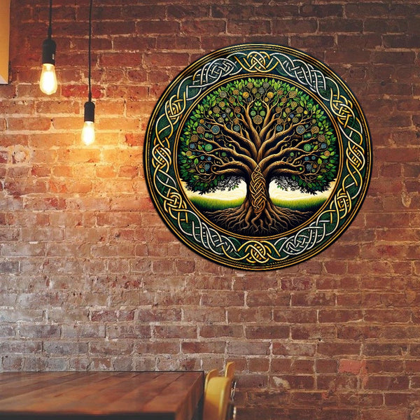 Yggdrasil Tree Of Life Norse Viking Goddess Wiccan Hanging Metal Sign