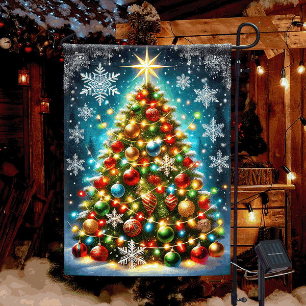 Christmas Tree Merry Christmas Solar LED Garden Flag MLN4440SF
