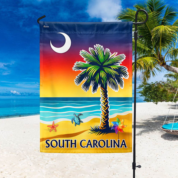 South Carolina State Beach Palm Tree Flag MLN3368F
