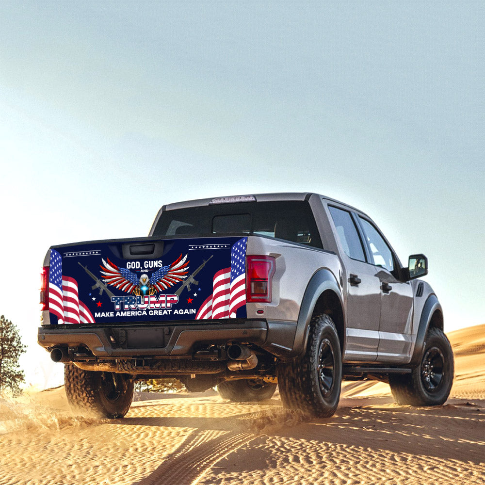 Graphix Express Tailgate Wrap - American Flag With Eagle Vinyl Decal T342