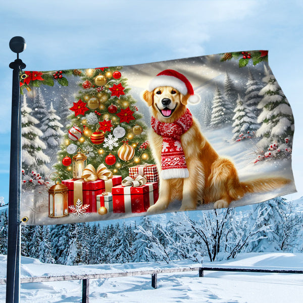 Golden Retriever Dog Christmas Grommet Flag TQN4206GF