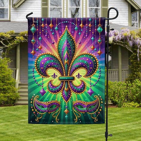 Louisiana Mardi Gras Fleur de Lis Flag MLN4886F