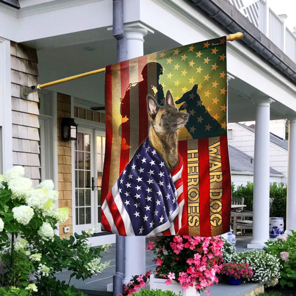 Malinois Flag War Dog Heroes Wrapped in Glory BNN281Fv1