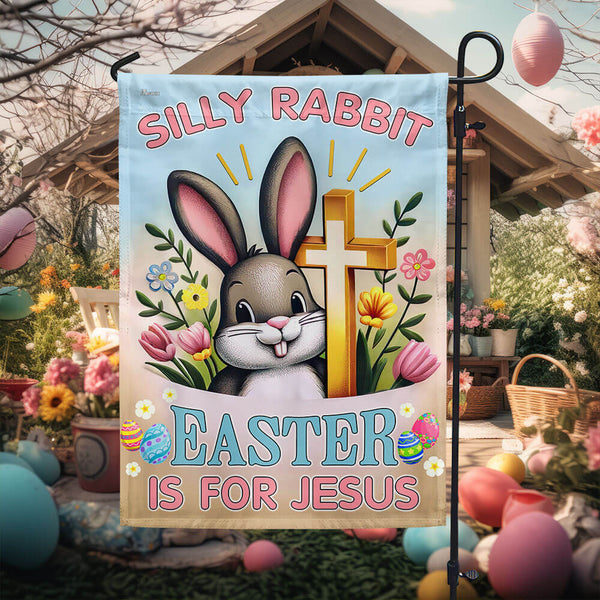 FLAGWIX  Bunny Easter Day Silly Rabbit Easter is for Jesus Flag MLN2523F