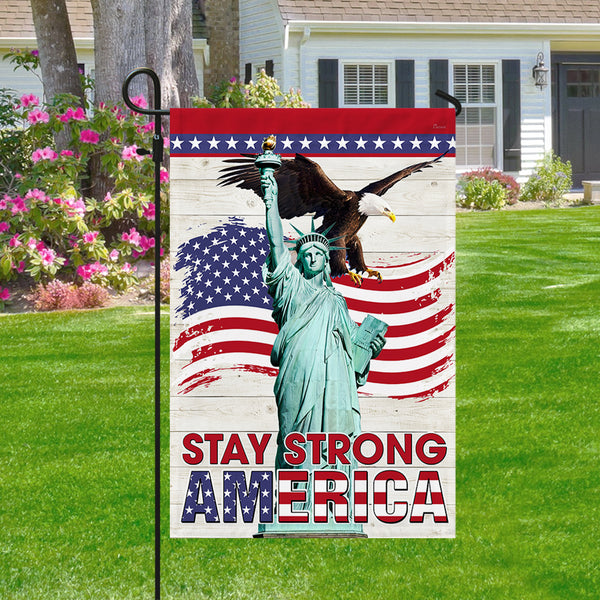 Independence Day Eagle Statue of Liberty Stay Strong America Flag MLN1324F