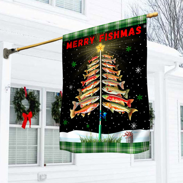 Merry Fishmas  Tree Christmas Flag TQN1900F