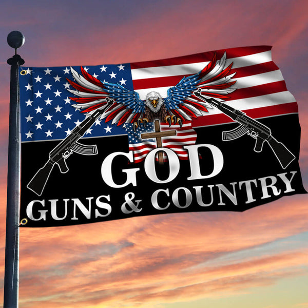 God Guns &amp; Country Eagle Grommet Flag