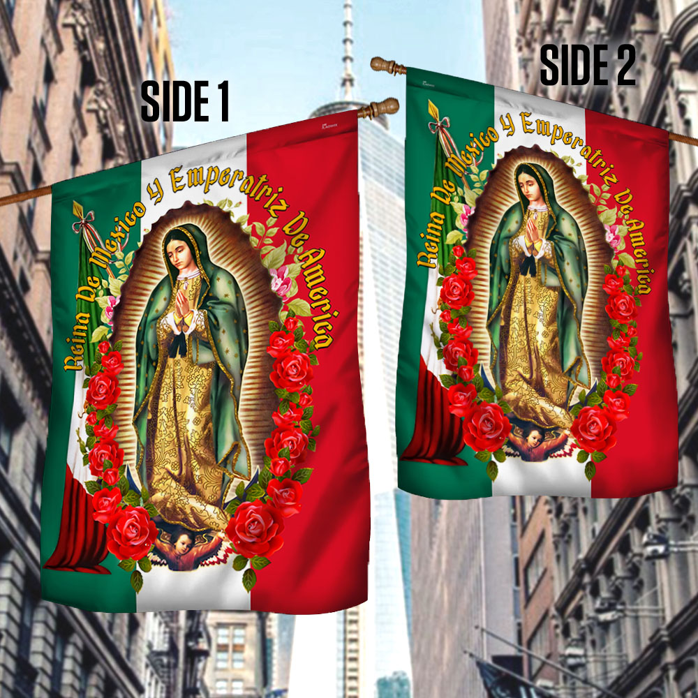3x5 Ft USA Mexico Virgin Mary Guadalupe Flag – Woven Poly Nylon, Double-Sided, Trade Winds