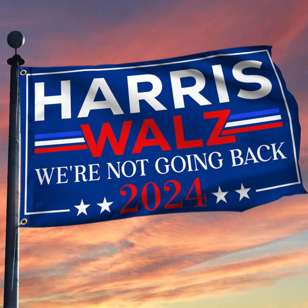 Harris Walz 2024 We're Not Going Back Kamala Harris 2024 Grommet Flag