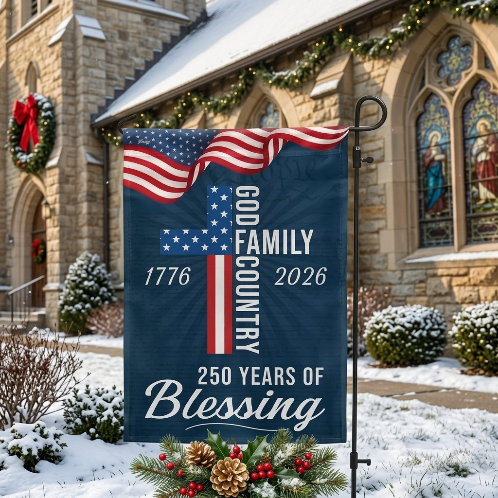 250 Years of Blessing God 1776 2026 Patriotic American Flag