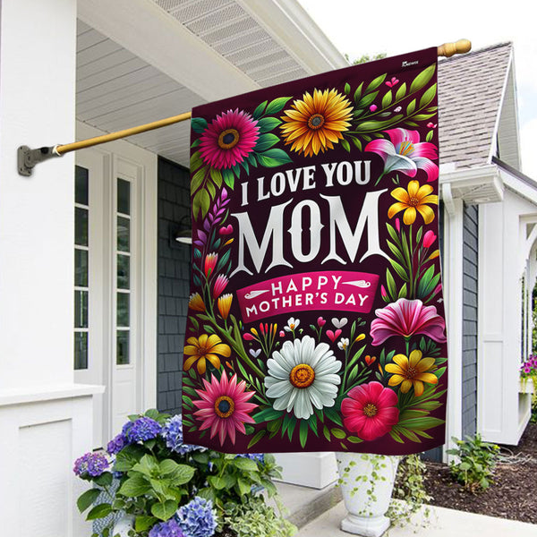 FLAGWIX  Happy Mother's Day I Love You Mom Flower Flag