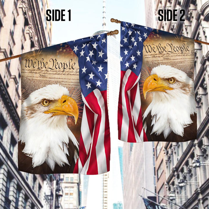 outdoor American flag décor