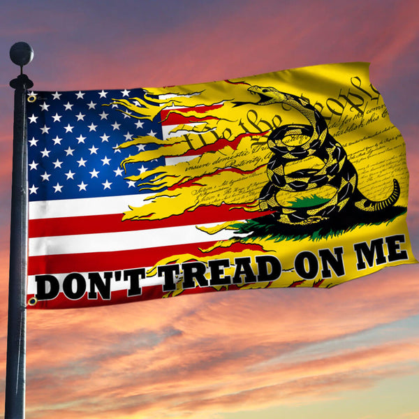 Patriotic Gadsden We The People Don't Tread On Me Grommet Flag