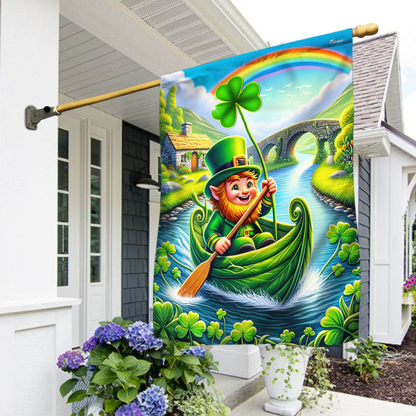 Irish St. Patrick's Day Leprechaun Spring Shamrock Flag TQN2158F