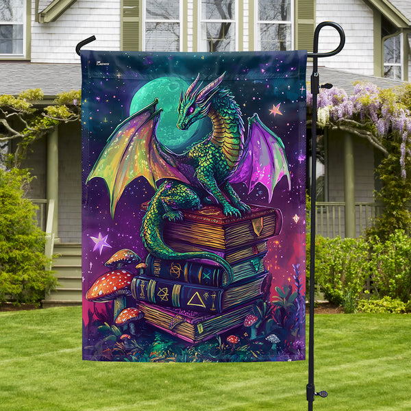 Book Dragon Fantasy Reader Flag
