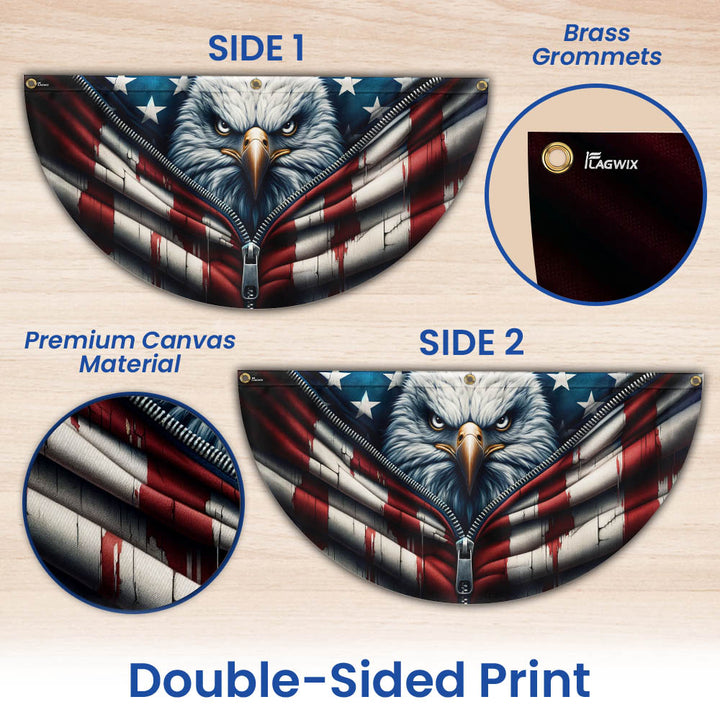 patriotic eagle fan flag