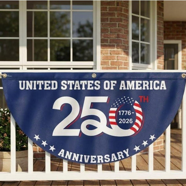 Patriotic 250th Anniversary 1776 2026 United States of America Semiquincentennial Fan Flag