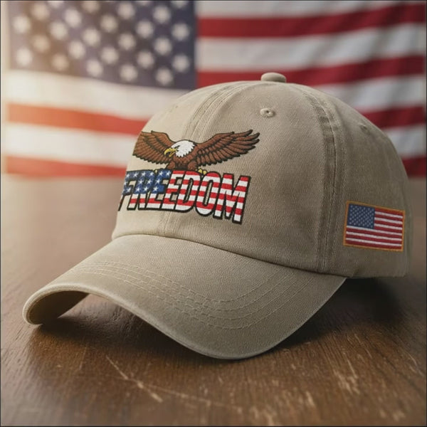 250 Years of Freedom Washed Cap | Patriot Eagle American Flag Cap