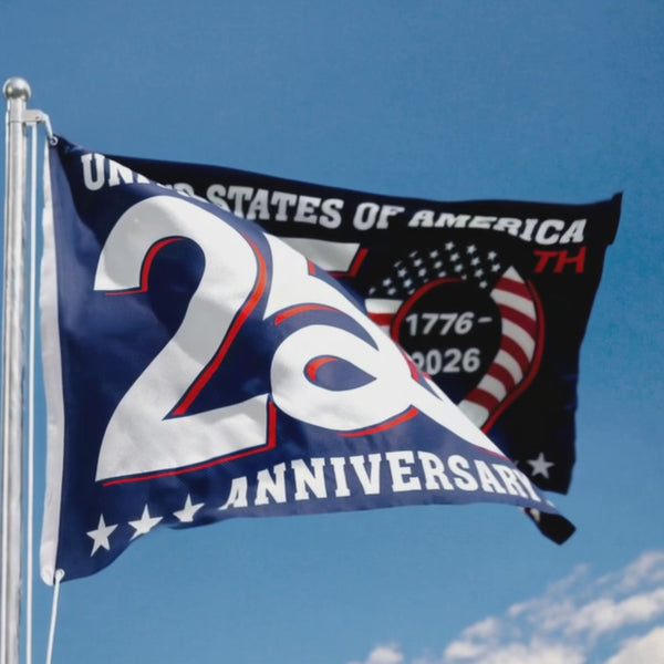 Patriotic 250th Anniversary 1776 2026 United States of America Semiquincentennial Grommet Flag