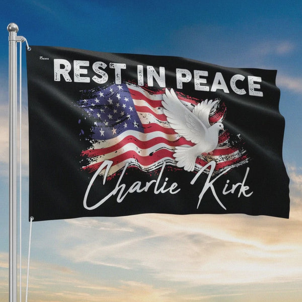 Rest In Peace Charlie Kirk Memorial American Grommet Flag