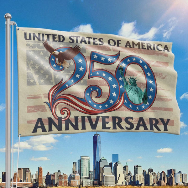 Patriotic 250th Anniversary Grommet Flag 1776 2026 United States of America Semiquincentennial