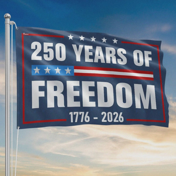 Flagwix American Flag - 250 Years Of Freedom 1776-2026 4th Of july Grommet Flag