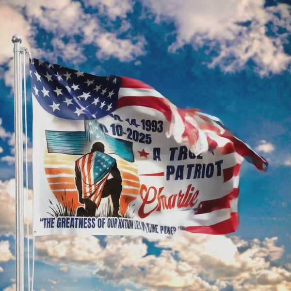 Charlie Kirk American Flag - A True Patriot Memorial Grommet Flag