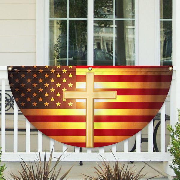 Faith Of Jesus Christian Cross Non-Pleated Fan Flag