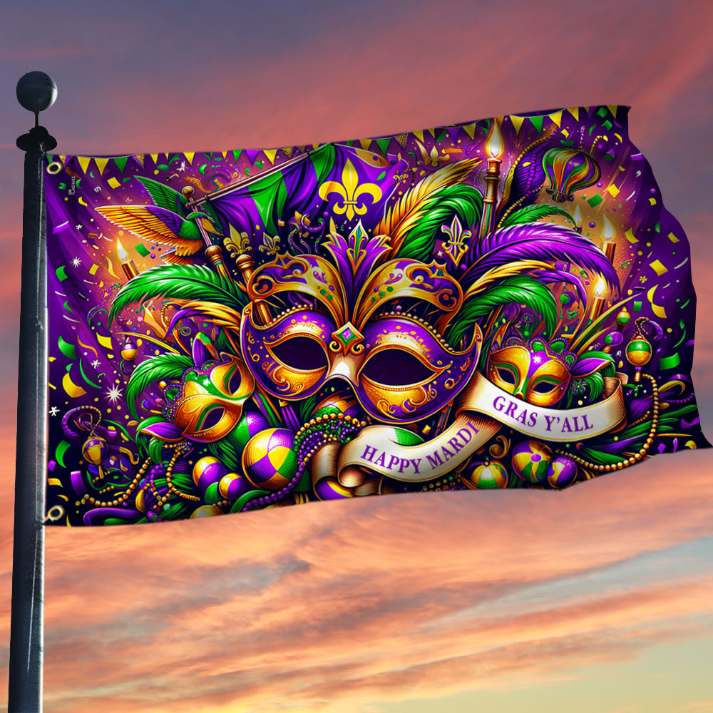 Happy Mardi Gras Y'all Grommet Flag – Flagwix