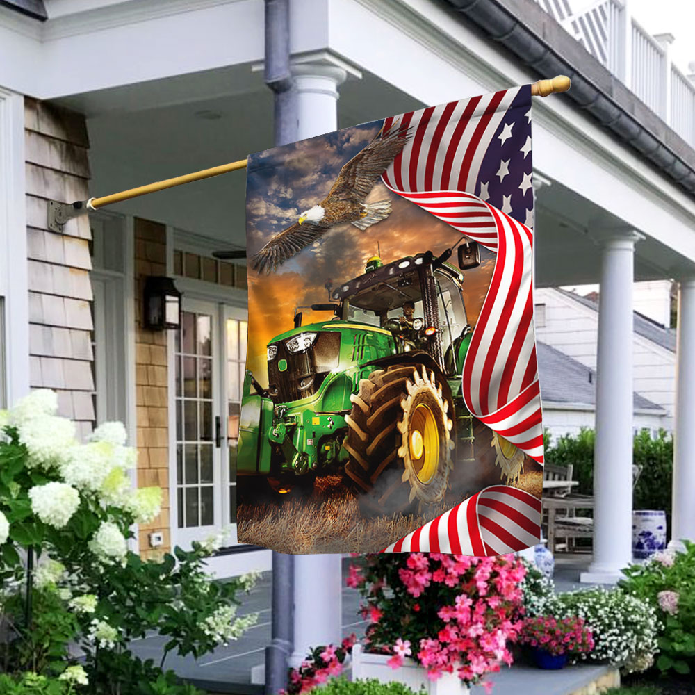 Green Tractor American Farm Flag – Flagwix