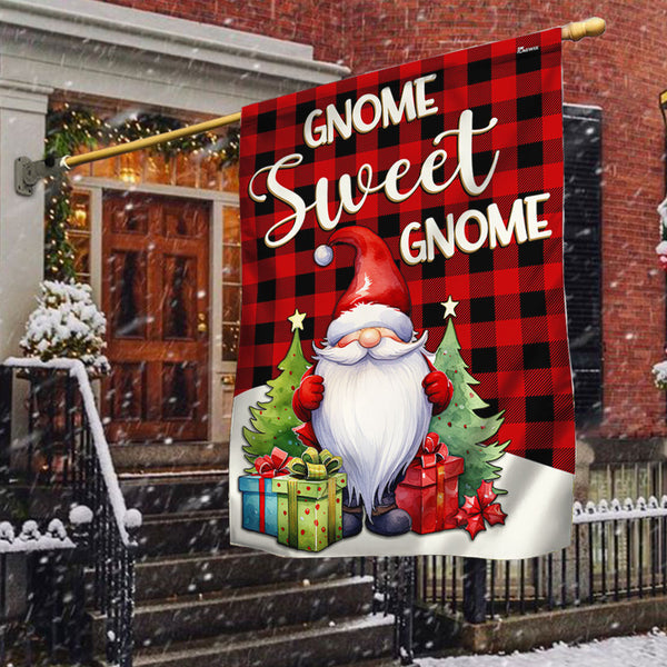 Gnome Sweet Gnome Christmas Flag TQN1939F