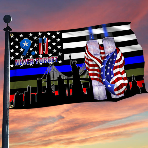 911 Patriot Day Grommet Flag September 11 Attacks Never Forget 9/11 TQN152GF